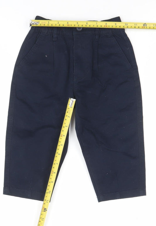 NEXT Boys Blue Chino Trousers 3 Years Elastic Waist Cotton Blend