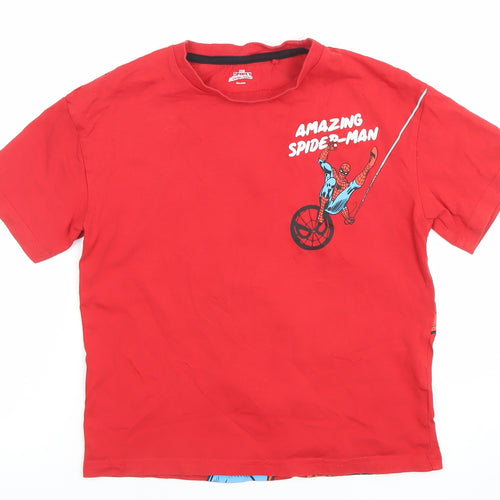 Marvel Boys Red Spider-Man Graphic Print Short Sleeve Cotton T-Shirt 7-8 Years