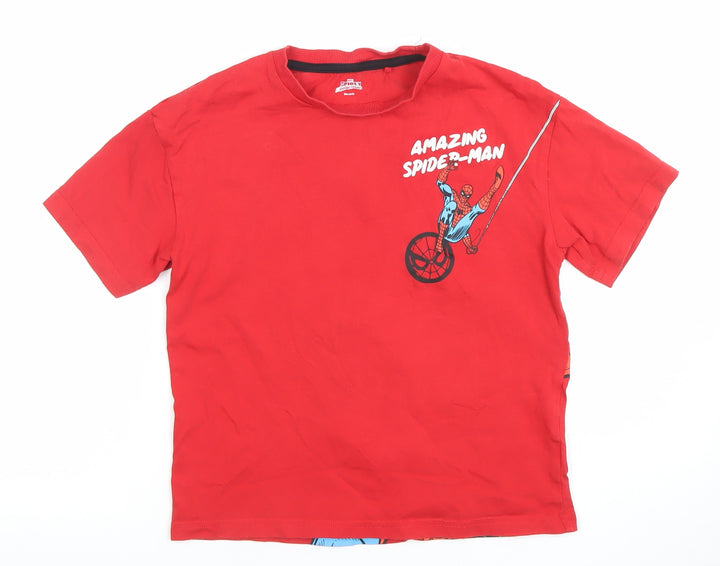 Marvel Boys Red Spider-Man Graphic Print Short Sleeve Cotton T-Shirt 7-8 Years