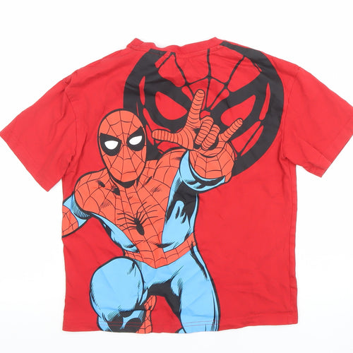 Marvel Boys Red Spider-Man Graphic Print Short Sleeve Cotton T-Shirt 7-8 Years