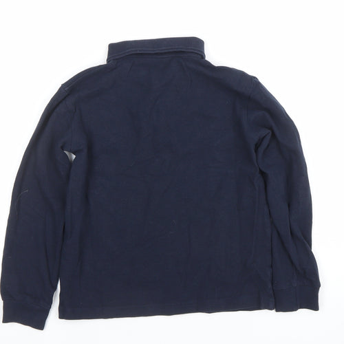 Dunnes Stores Boys Blue Long Sleeve Cotton Polo Shirt 8-9 Years Christmas Santa