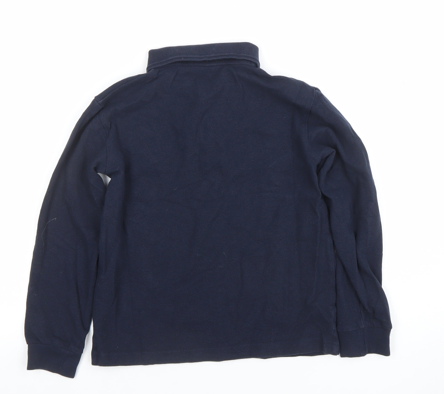 Dunnes Stores Boys Blue Long Sleeve Cotton Polo Shirt 8-9 Years Christmas Santa