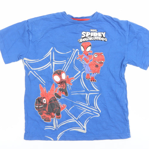 Marvel Boys Blue Spider-Man T-Shirt Age 7 Years Short Sleeve Cotton