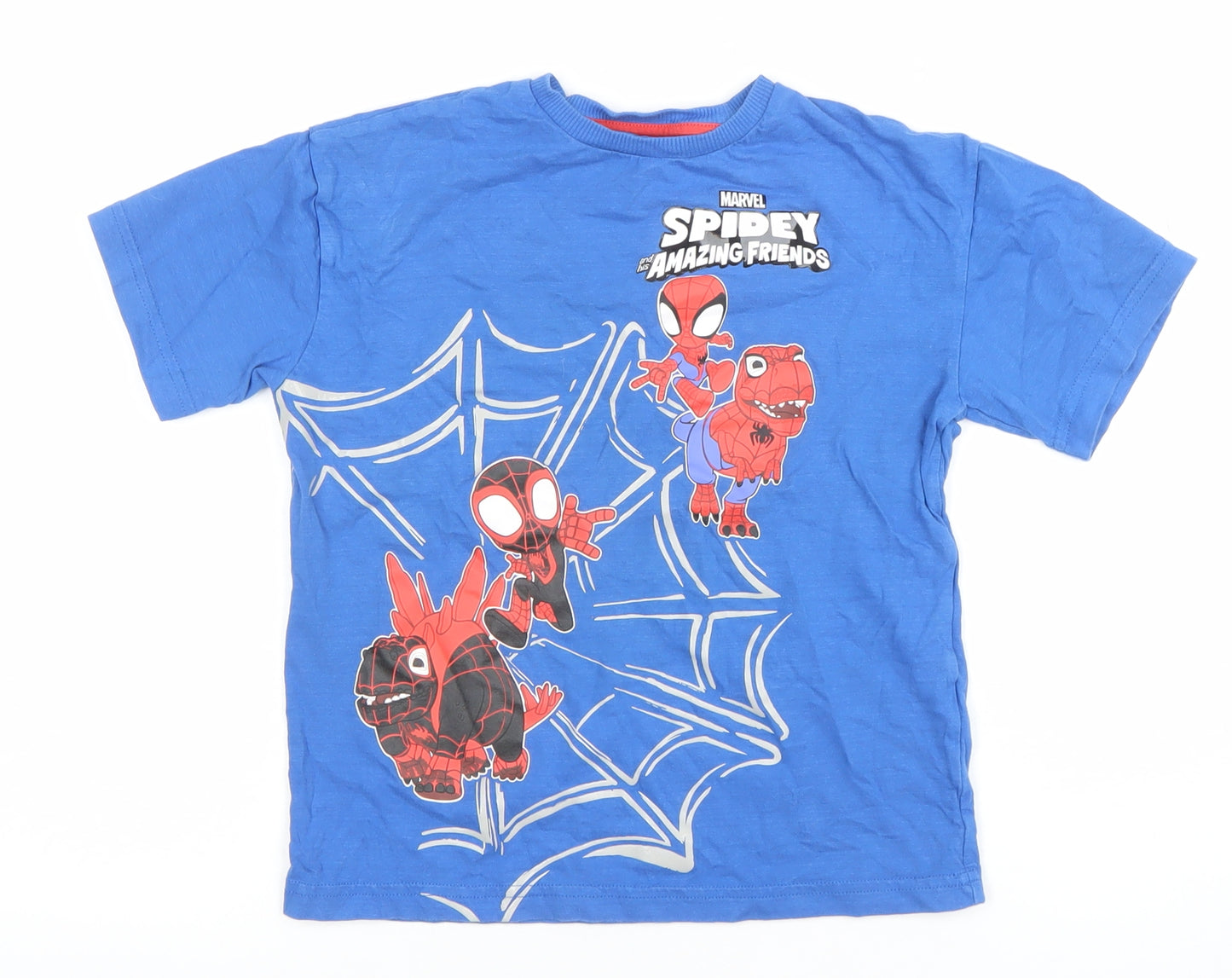Marvel Boys Blue Spider-Man T-Shirt Age 7 Years Short Sleeve Cotton