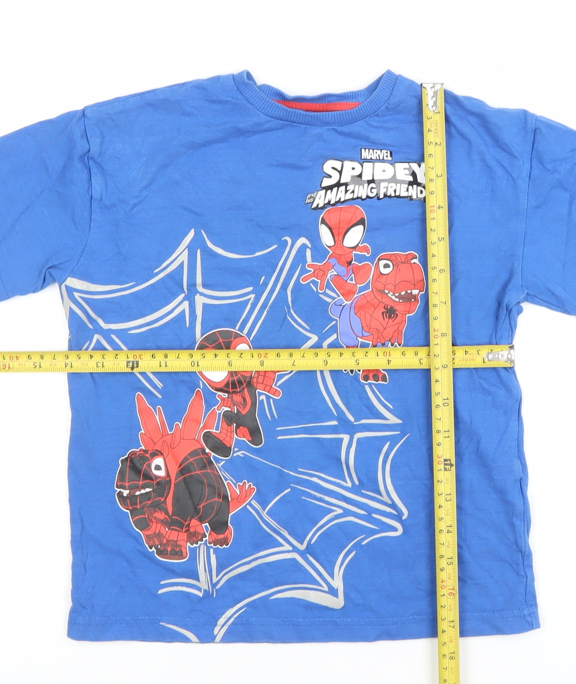 Marvel Boys Blue Spider-Man T-Shirt Age 7 Years Short Sleeve Cotton