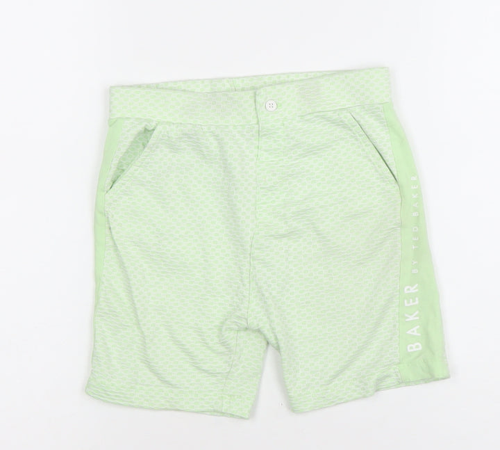 Ted Baker Boys Green Chino Shorts 8 Years Cotton Blend Summer Casual