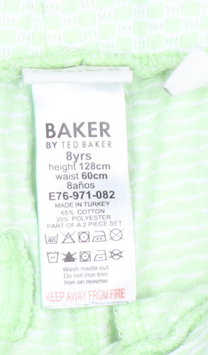 Ted Baker Boys Green Chino Shorts 8 Years Cotton Blend Summer Casual