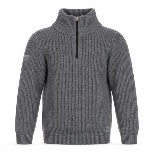 Next Boys Grey Half Zip Roll Neck Cotton Acrylic Knit Jumper 8 Years