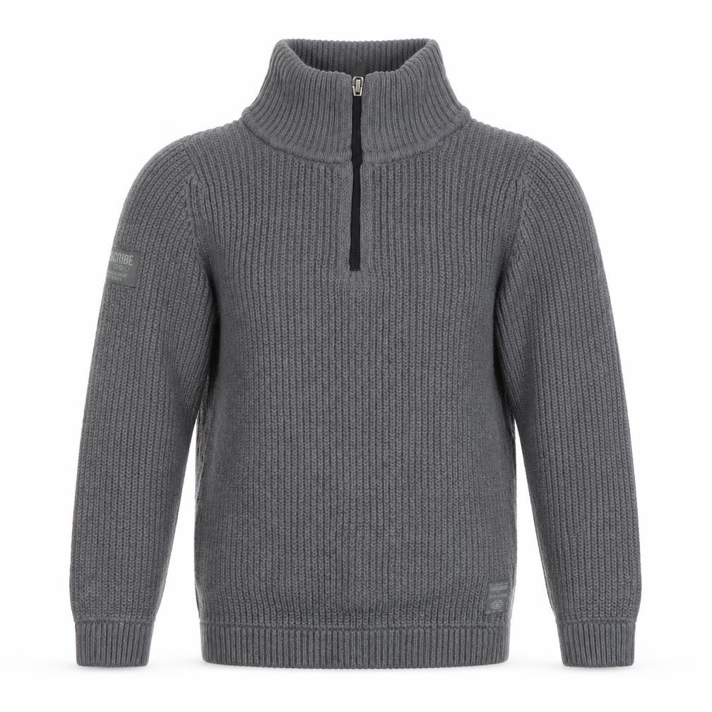 Next Boys Grey Half Zip Roll Neck Cotton Acrylic Knit Jumper 8 Years