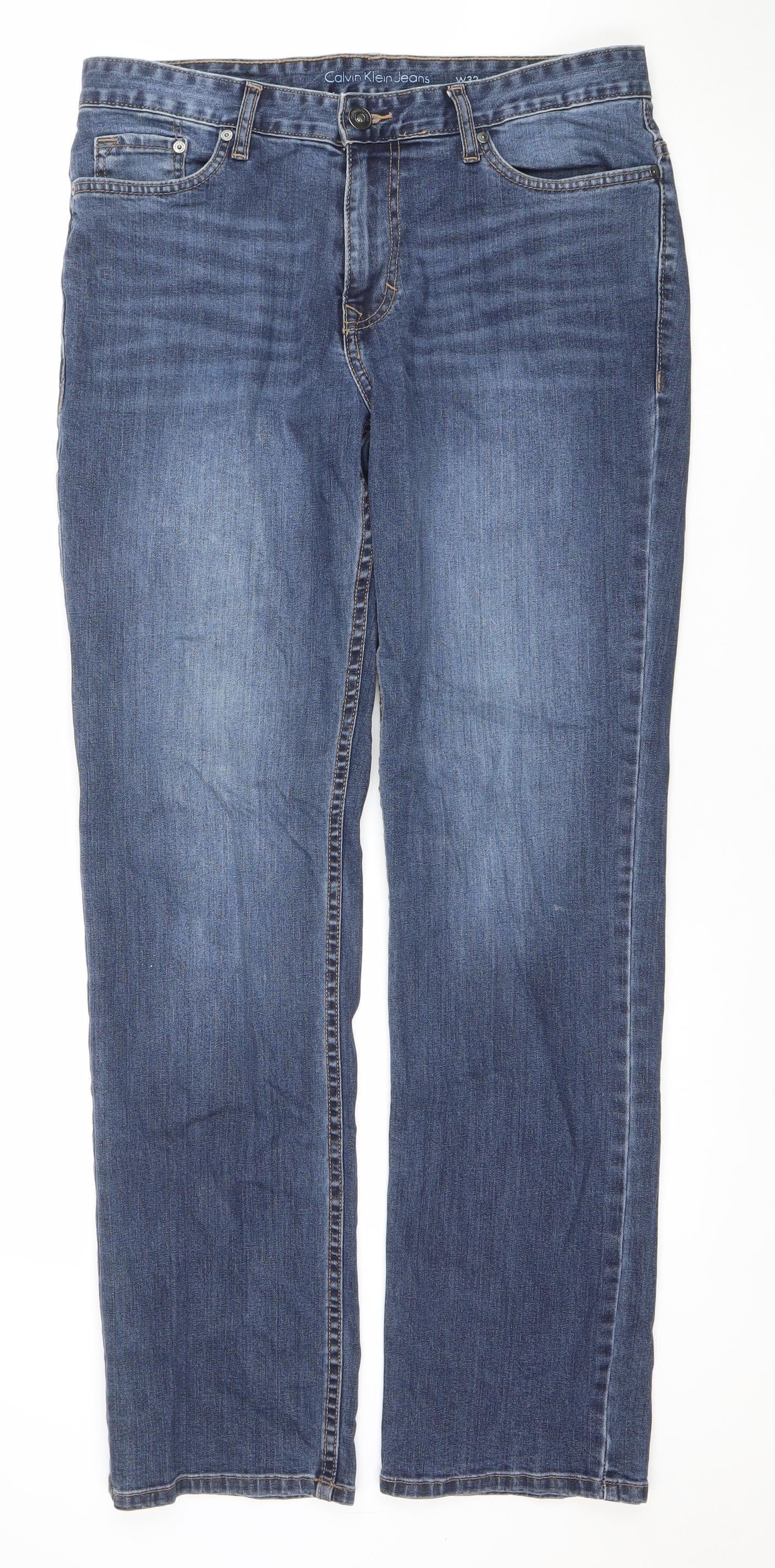 Calvin Klein Men Blue Straight Leg Denim Jeans W32 L32