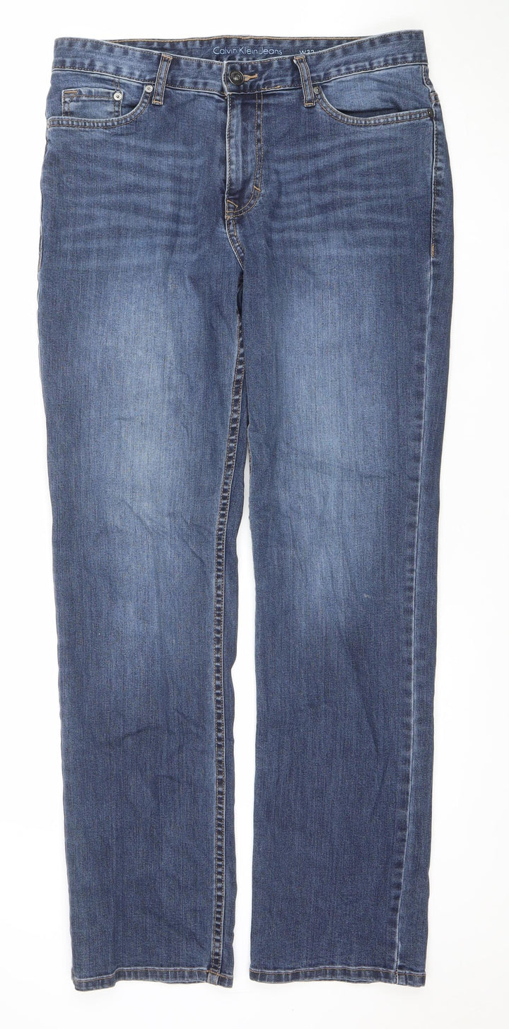 Calvin Klein Men Blue Straight Leg Denim Jeans W32 L32