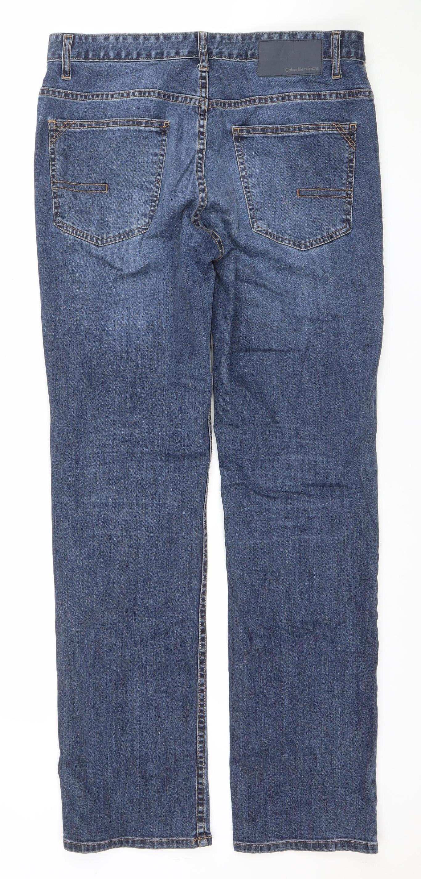 Calvin Klein Men Blue Straight Leg Denim Jeans W32 L32