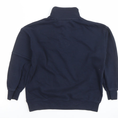 NEXT Boys Navy 6-7 Years 1/4 Zip Sweatshirt Cotton Blend Pullover