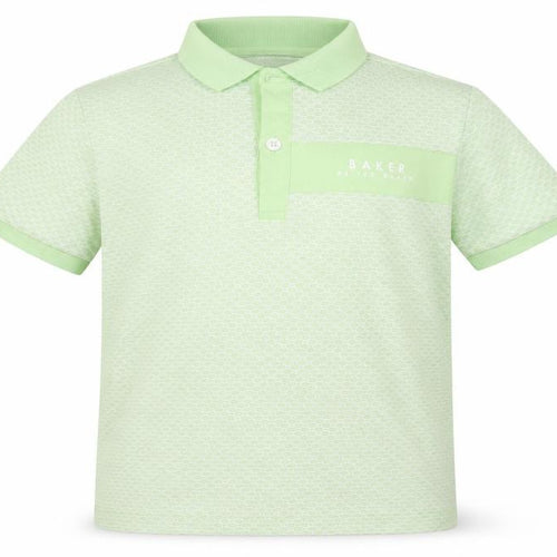 Ted Baker Boys Green Polo Shirt 8 Years Short Sleeve Cotton Blend