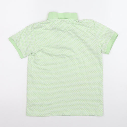 Ted Baker Boys Green Polo Shirt 8 Years Short Sleeve Cotton Blend