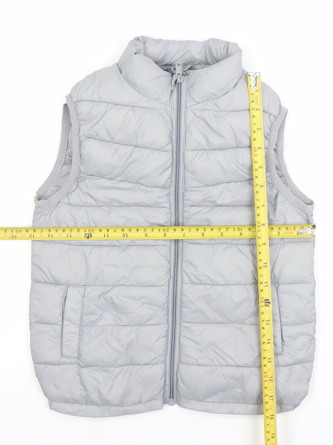 Dunnes Stores Boys Grey Quilted Nylon Zip Bodywarmer 6-7 Years