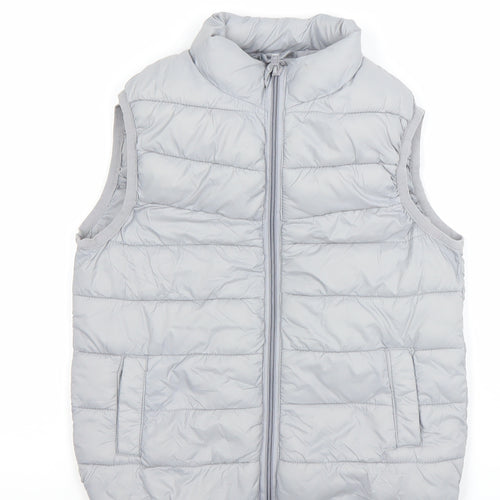 Dunnes Stores Boys Grey Quilted Nylon Zip Bodywarmer 6-7 Years