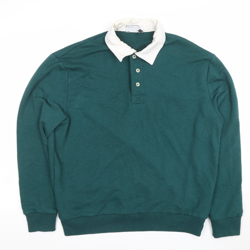 ASOS Men’s Green Collared Henley Sweatshirt Size M