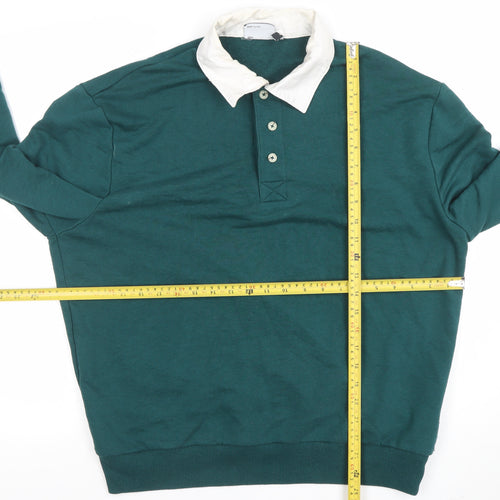 ASOS Men’s Green Collared Henley Sweatshirt Size M
