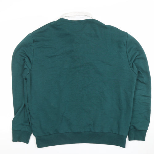 ASOS Men’s Green Collared Henley Sweatshirt Size M