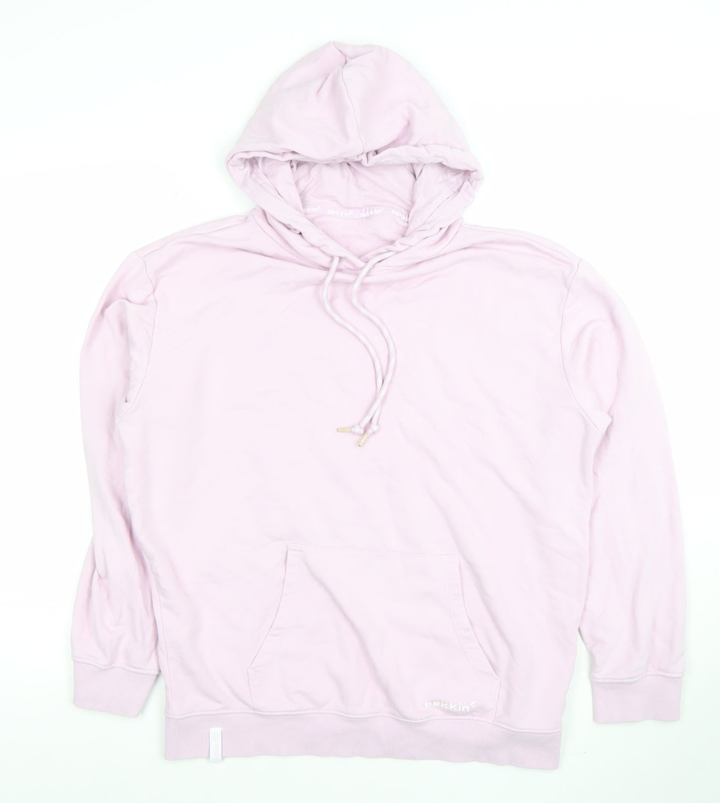 Bekkin Women Pink Pullover Hoodie Medium Cotton Blend