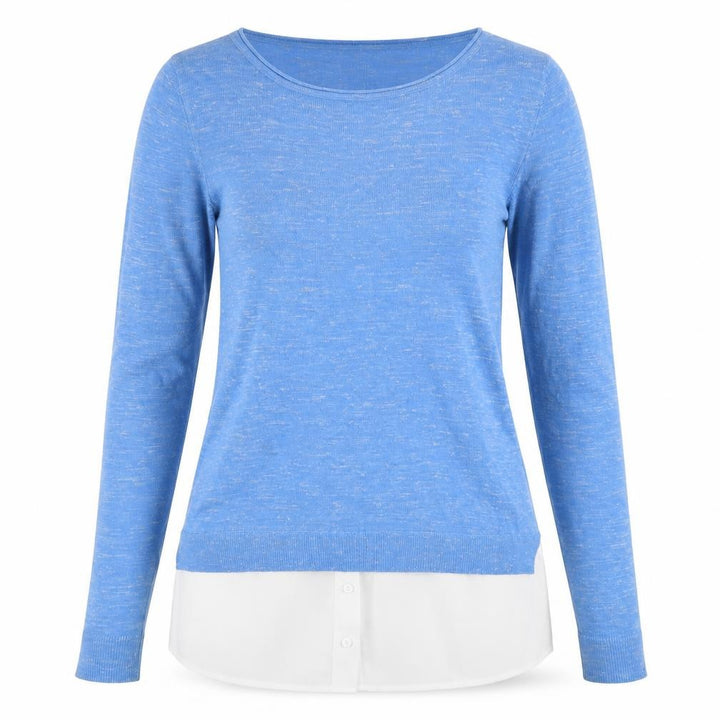 Wallis Women’s Blue Linen Blend Long Sleeve Pullover Jumper Size S