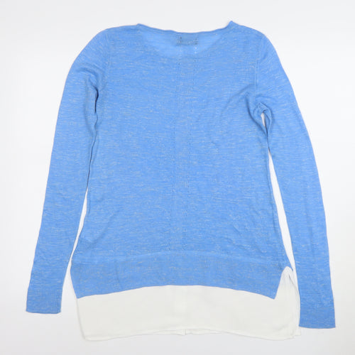 Wallis Women’s Blue Linen Blend Long Sleeve Pullover Jumper Size S