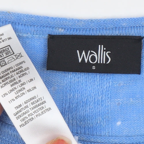 Wallis Women’s Blue Linen Blend Long Sleeve Pullover Jumper Size S