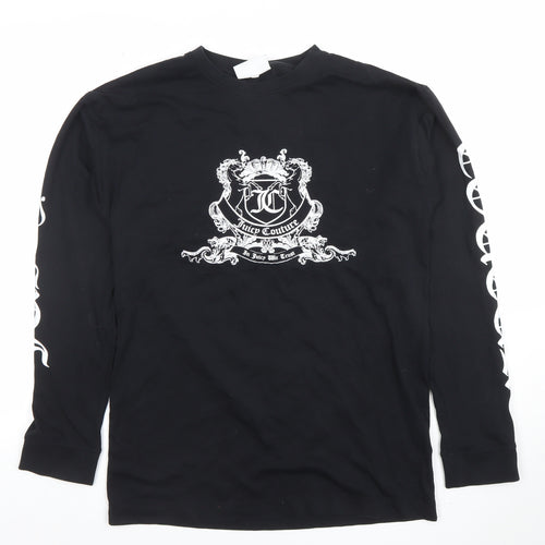 Juicy Couture Unisex Black XS Long Sleeve Logo Graphic T-Shirt