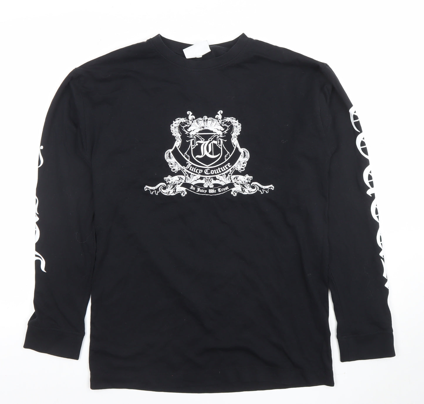 Juicy Couture Unisex Black XS Long Sleeve Logo Graphic T-Shirt