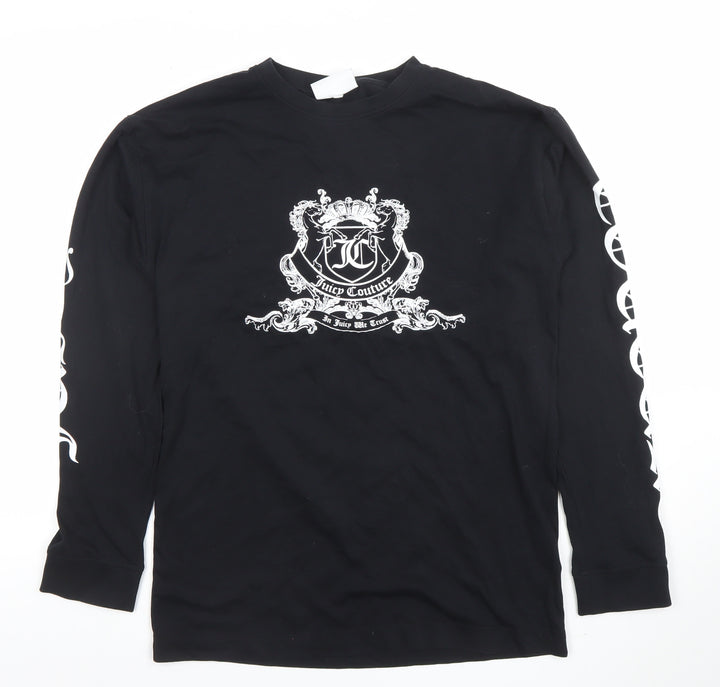 Juicy Couture Unisex Black XS Long Sleeve Logo Graphic T-Shirt