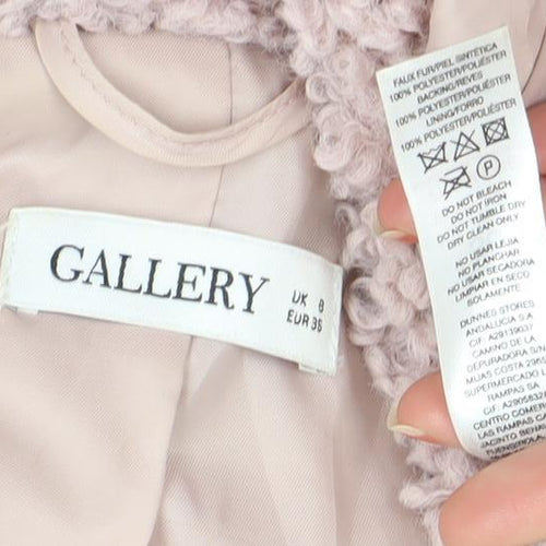 Gallery Women’s Pink Long Teddy Fleece Overcoat Size 8