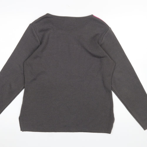 Tempo Reale Women’s Grey Multicolour Wool Blend Striped Jumper Size 12