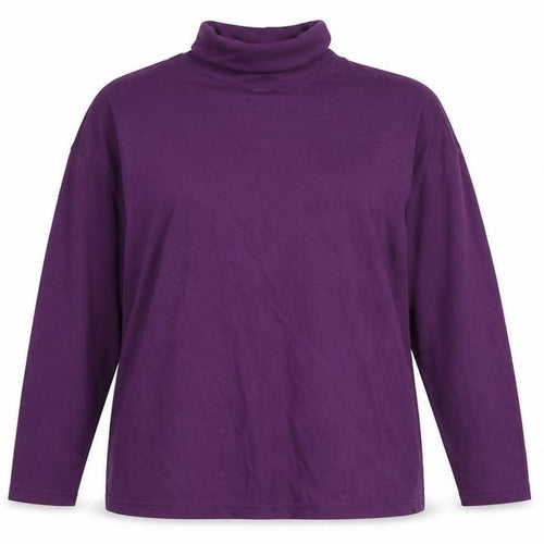 Nuggets Fashions Women's Purple Roll Neck Long Sleeve Top L