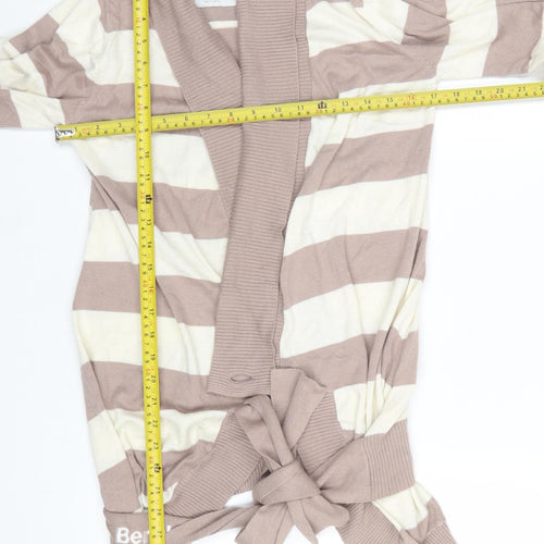 Bench Women’s Beige Stripe Belted Cardigan L Knitwear