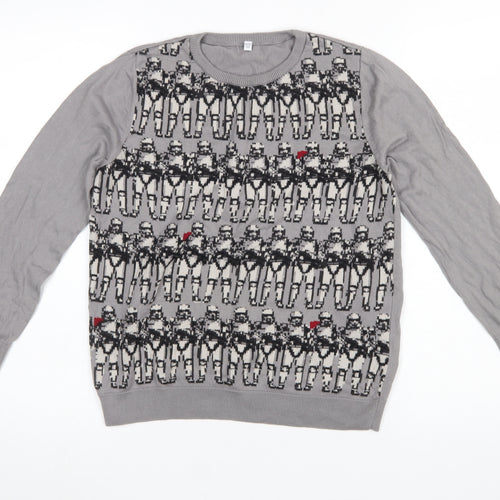 Marks and Spencer Boys Grey Star Wars Jumper 11-12 Years 100% Cotton