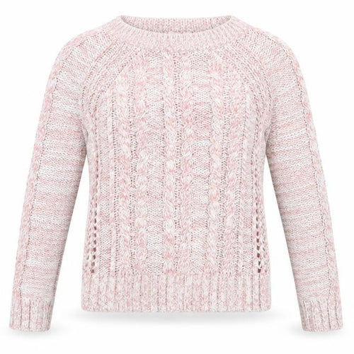GAP Womens Pink Cable Knit Cotton Acrylic Crew Neck Jumper Size S