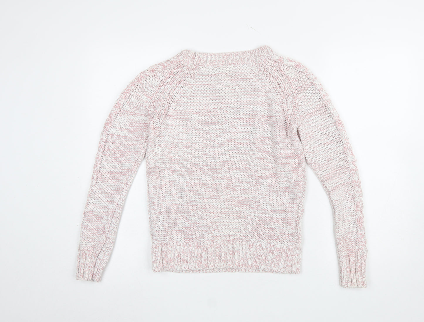 GAP Womens Pink Cable Knit Cotton Acrylic Crew Neck Jumper Size S