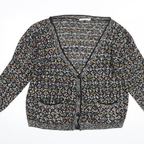 Glamorous Women’s Multicoloured Knit V-Neck Button Cardigan Size 14