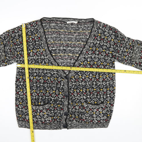 Glamorous Women’s Multicoloured Knit V-Neck Button Cardigan Size 14