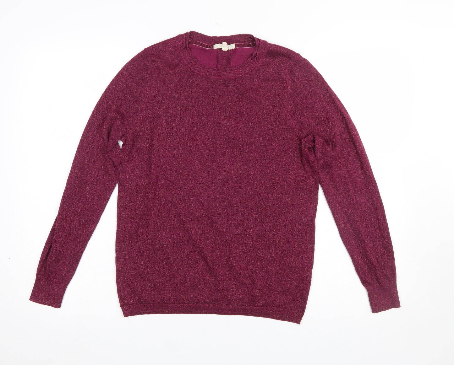 White Stuff Womens Purple Knit Crew Neck Jumper Size 10