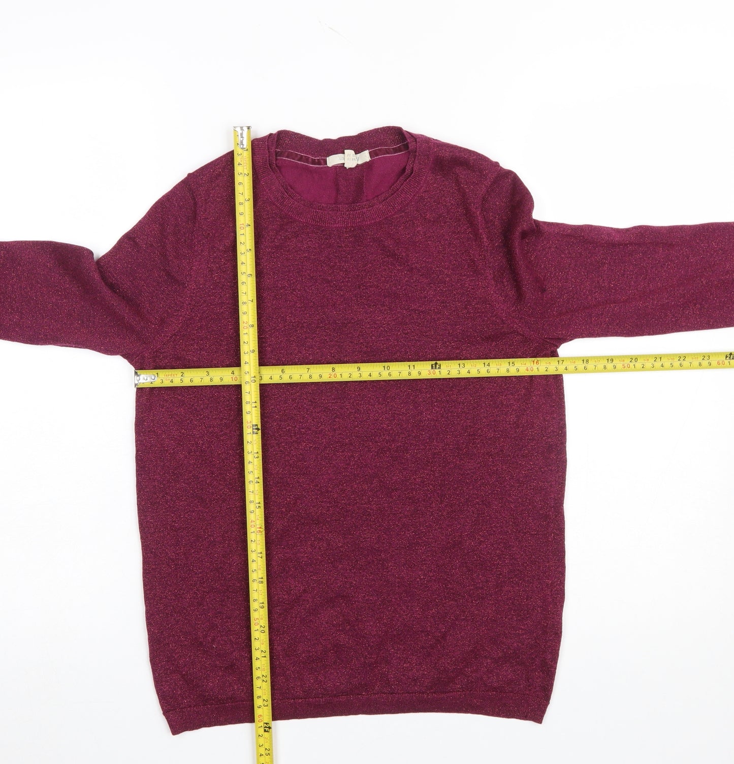 White Stuff Womens Purple Knit Crew Neck Jumper Size 10