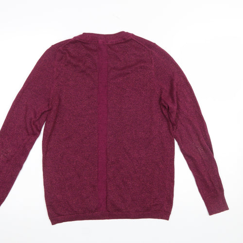 White Stuff Womens Purple Knit Crew Neck Jumper Size 10
