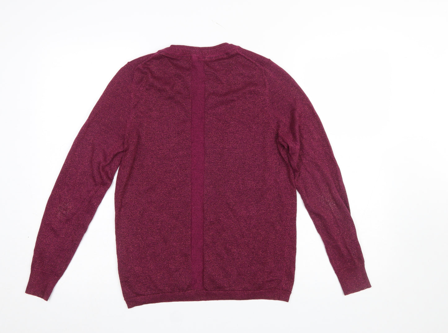 White Stuff Womens Purple Knit Crew Neck Jumper Size 10