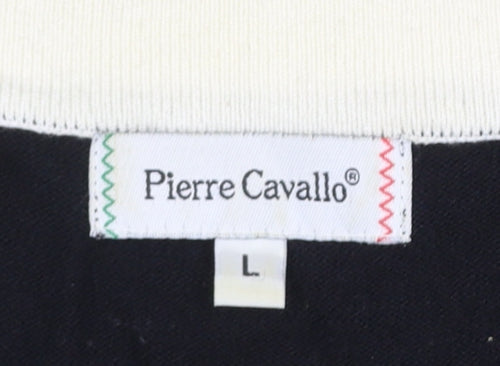 Pierre Cavallo Women Black Viscose Knit 3/4 Sleeve Pullover Jumper L