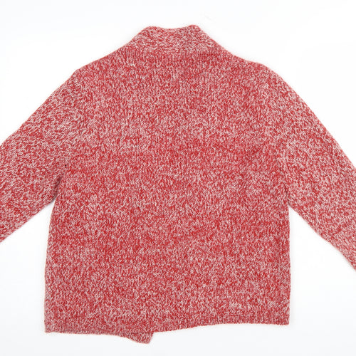 Maine New England Women Red Chunky Knit Zip Cardigan Size 16