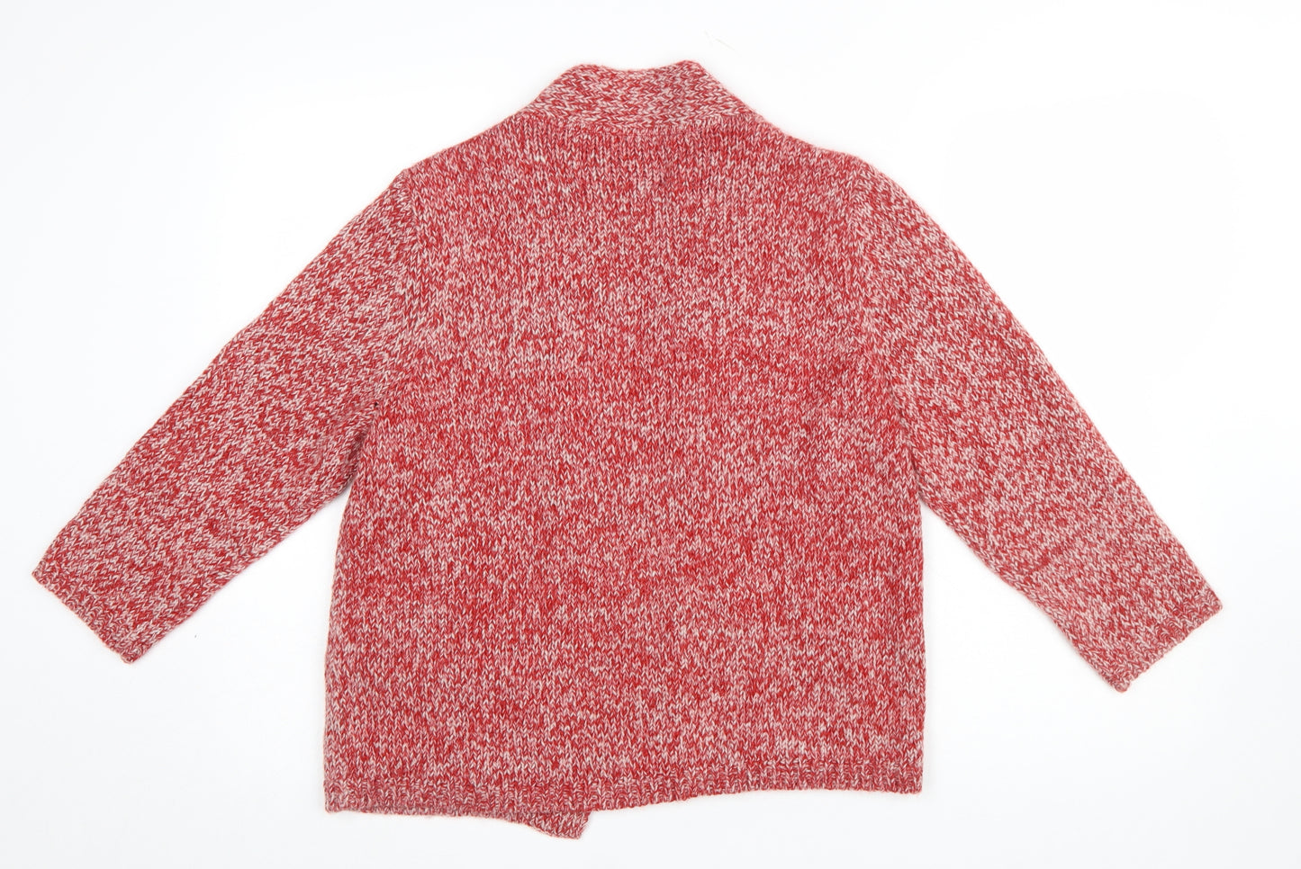 Maine New England Women Red Chunky Knit Zip Cardigan Size 16