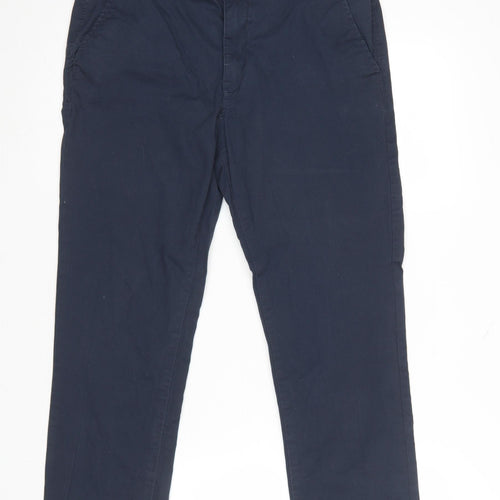 Selected Homme Men's Blue Slim Fit Cotton Chino Trousers W32 L30