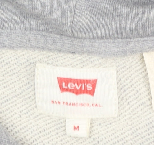Levi's Mens Grey Pullover Hoodie M Logo Graphic Print Cotton