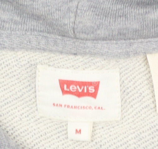Levi's Mens Grey Pullover Hoodie M Logo Graphic Print Cotton